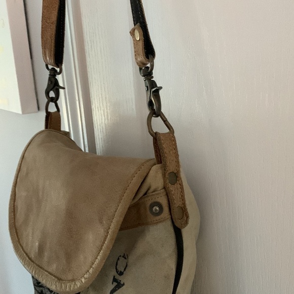Myra Bag Brown black Chicago distressed Crossbody/Shoulder Bag Genuine Leather - Picture 14 of 16